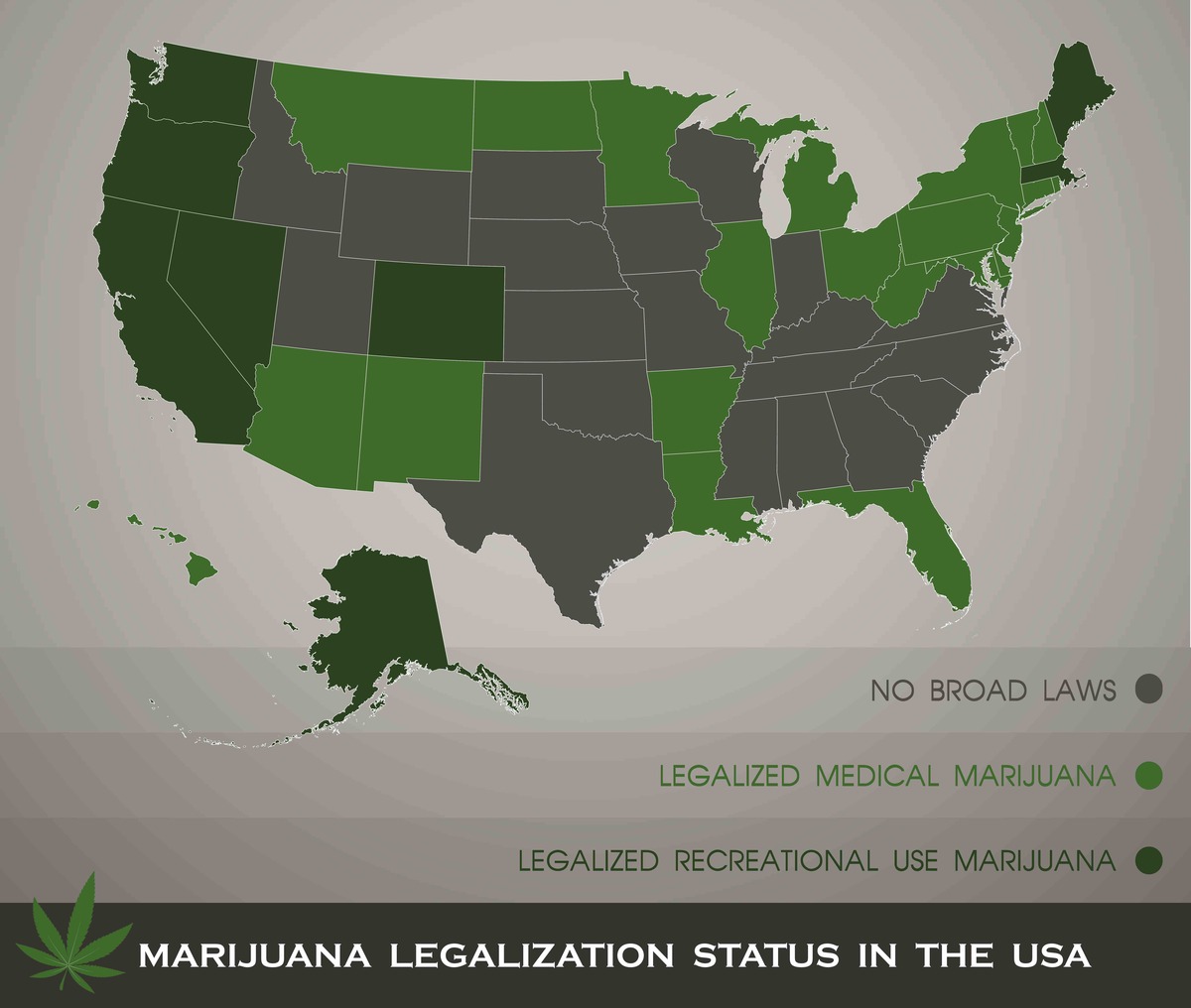 美国大麻合法化现状图